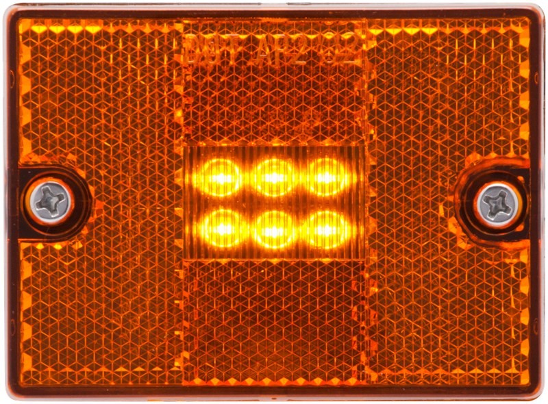 Optronics® LED Clearance Marker Light, 2.875" Amber Rectangular, 6 Diode, A/P2 Rated