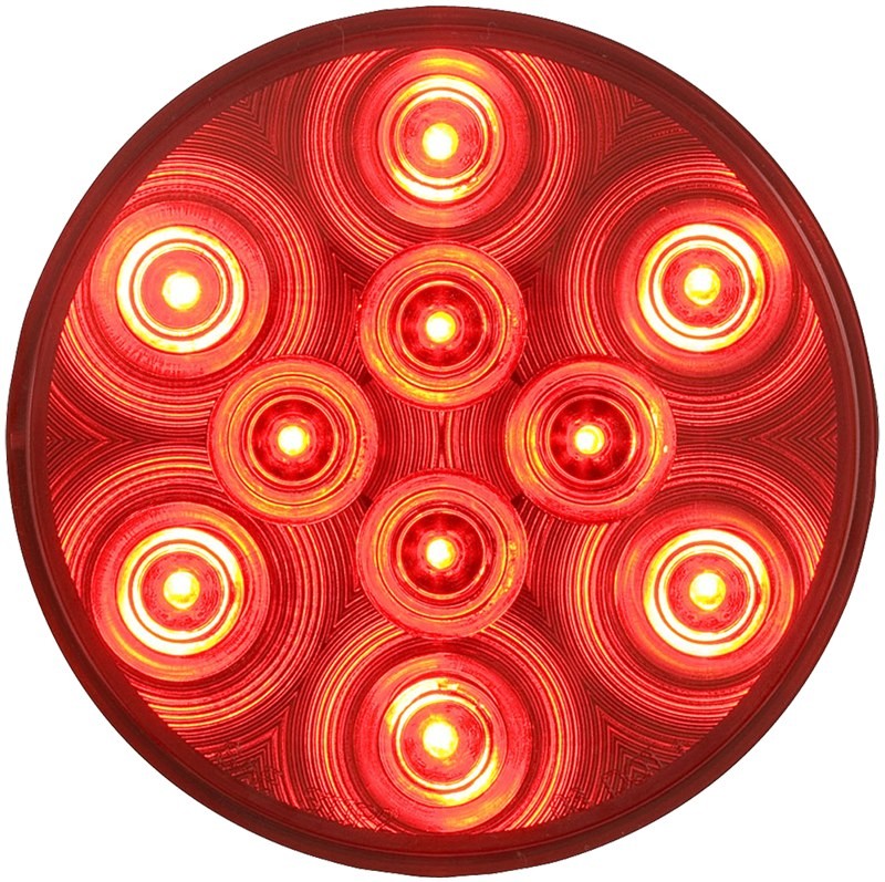 Optronics LED Stop, Turn & Tail Light, 4" Red Round, 10 Diode, Grommet Mount