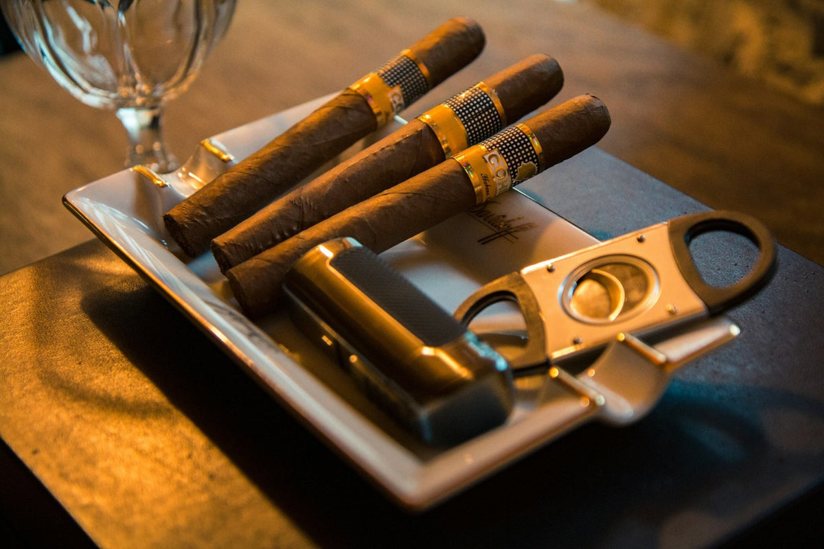 Cigars resting on an ashtray