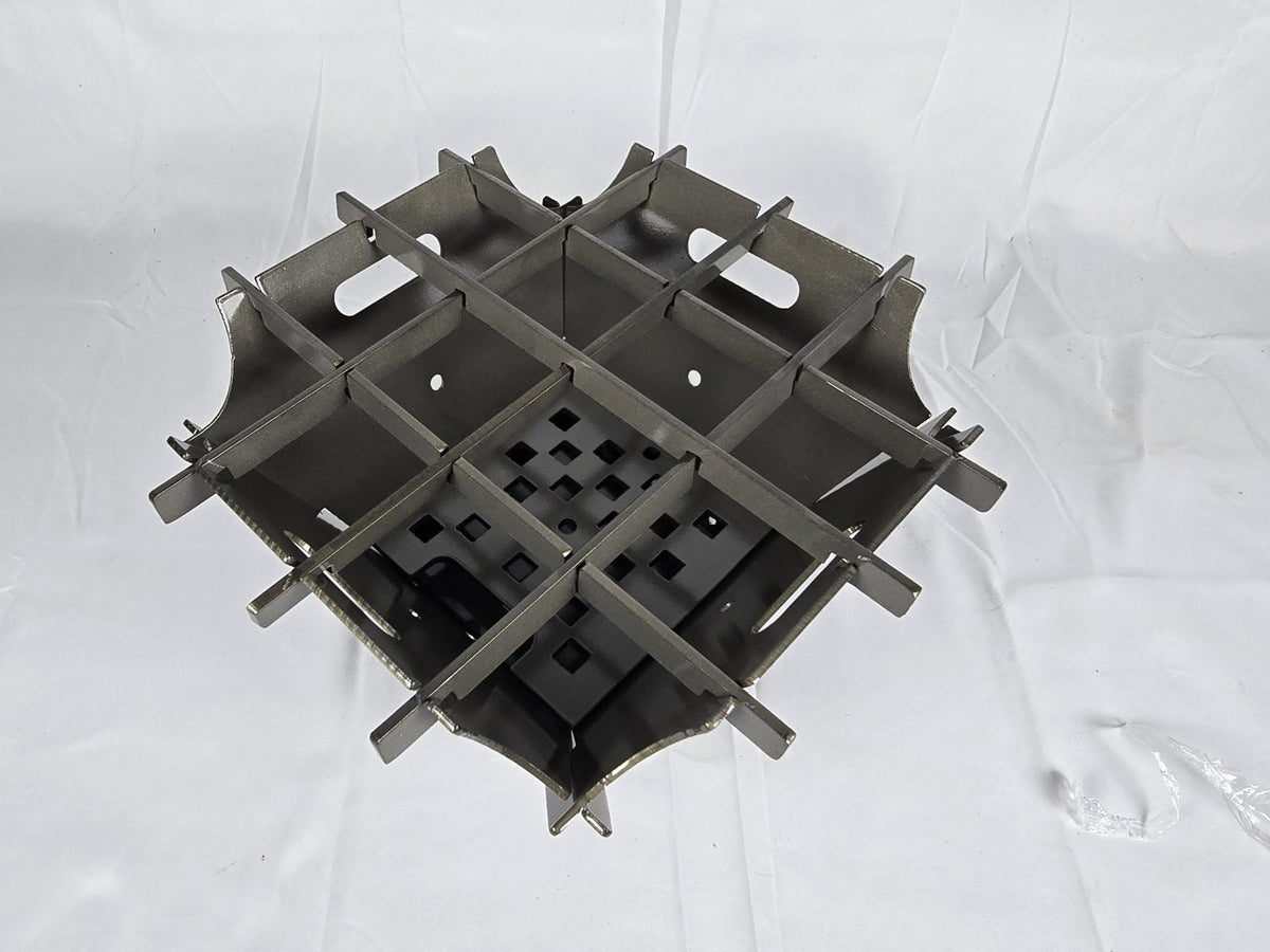 Modern Metalworx steel firepit with top slats
