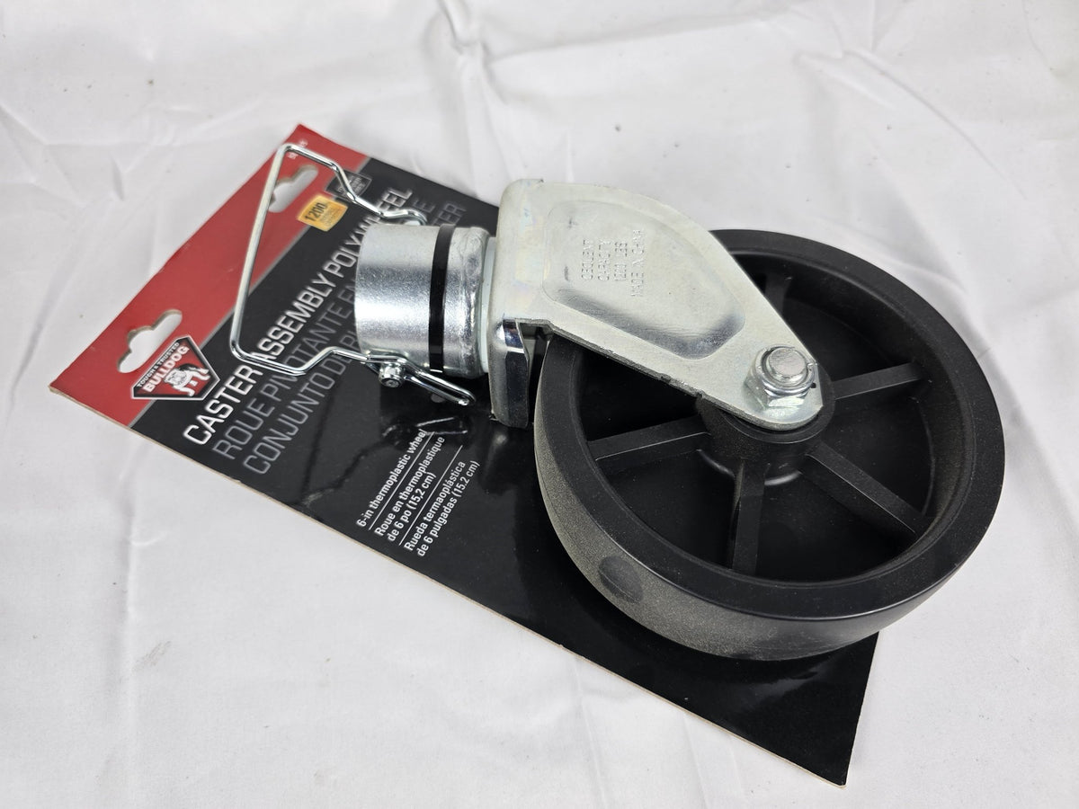 Bulldog Removable 6" Poly Caster Assembly - 2" Jack Tube