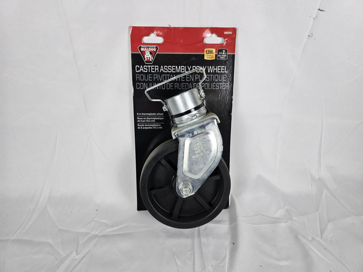 Bulldog Removable 6" Poly Caster Assembly - 2" Jack Tube