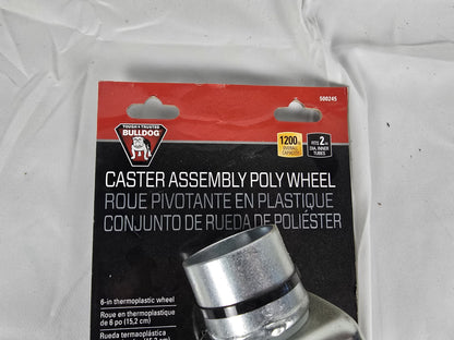 Bulldog Removable 6" Poly Caster Assembly - 2" Jack Tube