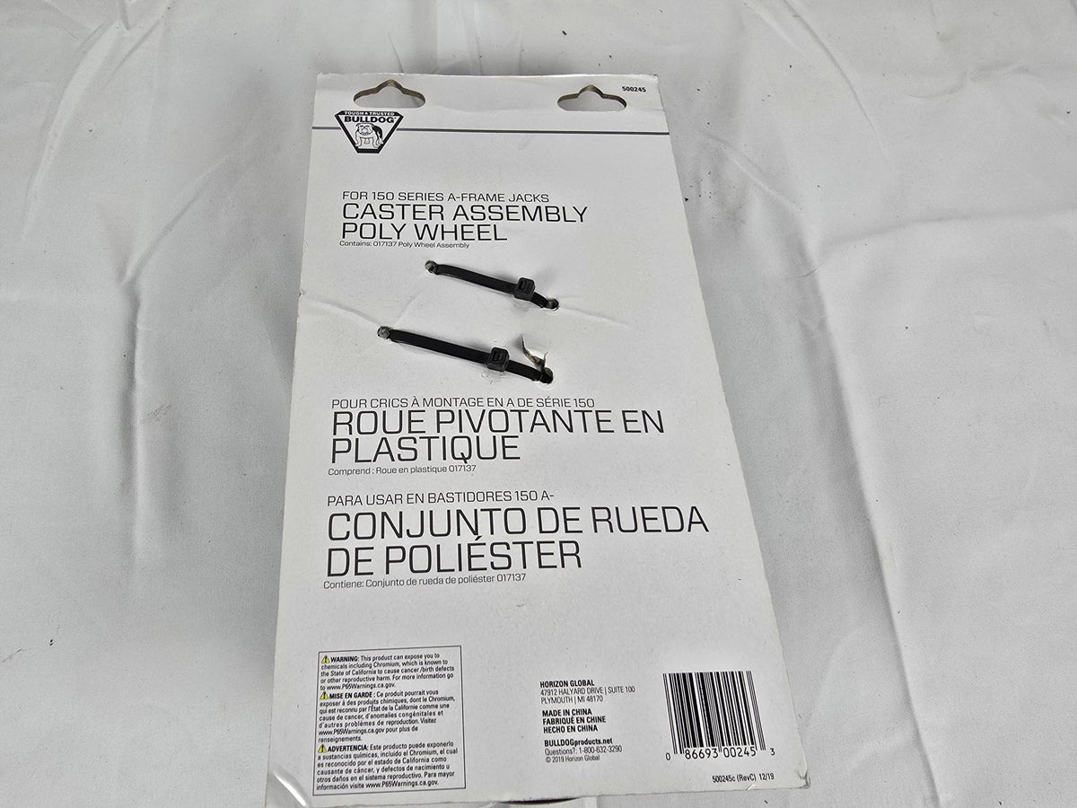 Bulldog Removable 6" Poly Caster Assembly - 2" Jack Tube