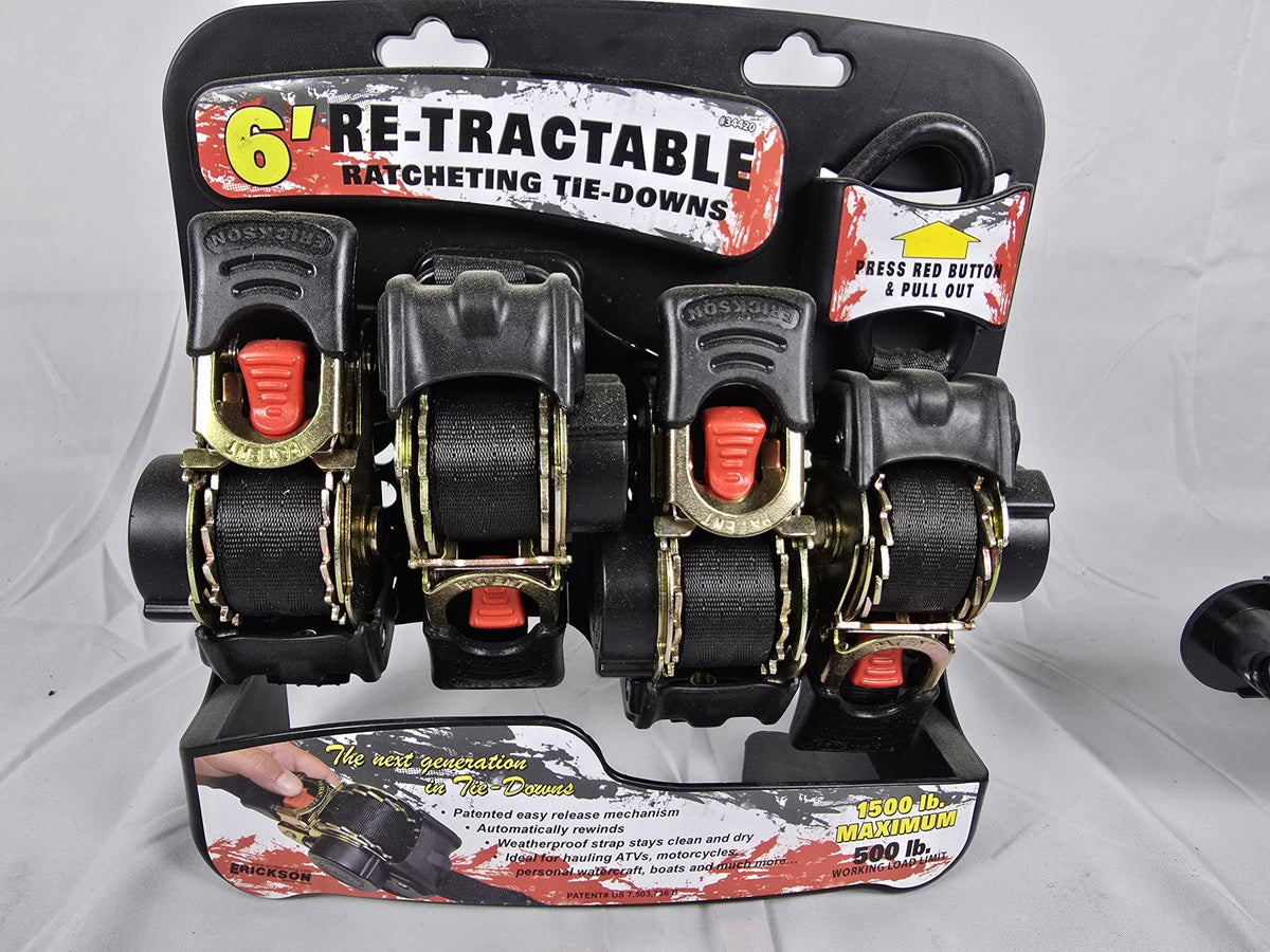 Erickson Retactable Ratchet Straps 6' - 500lb - qty 4