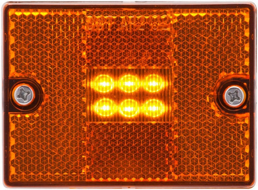 Optronics® LED Clearance Marker Light, 2.875" Amber Rectangular, 6 Diode, A/P2 Rated
