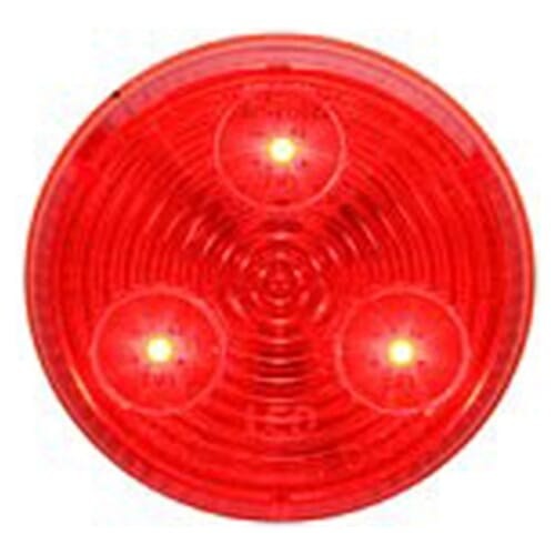 Optronics® LED Clearance Marker Light Kit, 2" Red Round, 3 Bulb, with plug and Bracket, P2 Rated