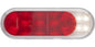 Optronics® LED Stop, Turn & Tail with Backup 6" Wide Red / White Oval 16-Bulb Fusion® LED Light Kit with plug and Light Bracket