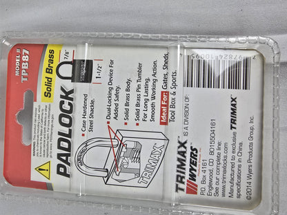 Trimax Marina Lock - Brass w/ Keys